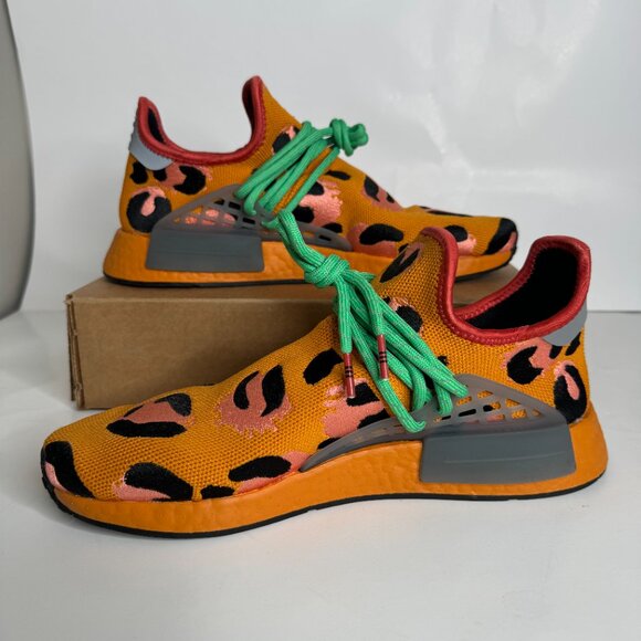 NEW Adidas sneakers Hu NMD Pharrell Williams "Animal Print" Orange size 10 - Picture 2 of 7